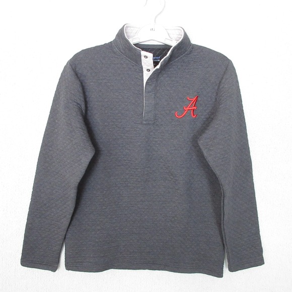 Champion Alabama Crimson Tide Pullover Gray Quilted Sweatshirt Men's Small - Picture 1 of 9